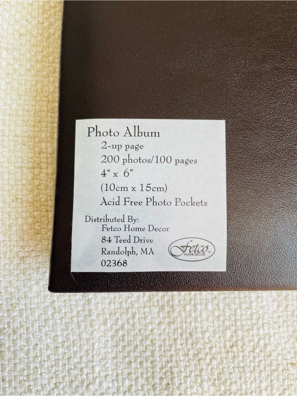 Vintage Brown Faux Leather Ornate Floral Photo Album Fits 200 4x6
